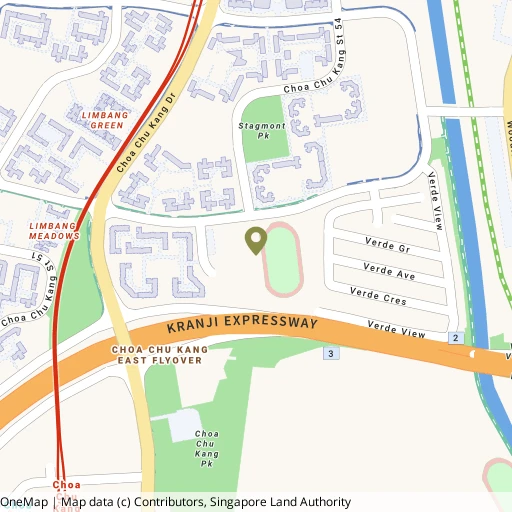 Map showing Choa Chu Kang Swimming Complex near Yew Tee MRT (NS5)