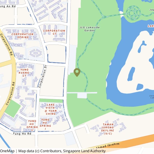 Map showing Jurong Lake Gardens Swimming Complex near Chinese Garden MRT (EW25)