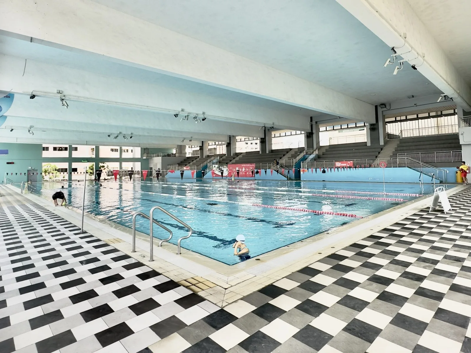 Sheltered lap pool at Jurong West Swimming Complex