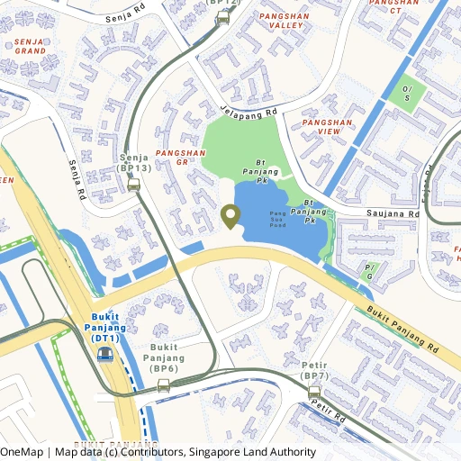 Map showing Senja-Cashew Swimming Complex near Senja LRT (BP13)