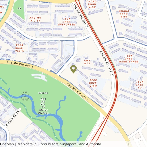 Map showing ActiveSG Sport Park @ Teck Ghee Swimming Complex near Ang Mo Kio MRT (NS16)