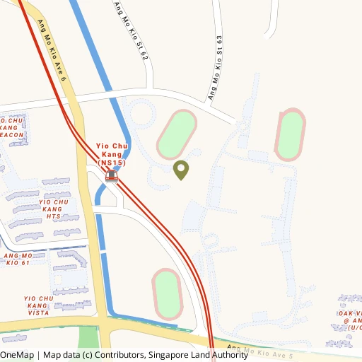Map showing Yio Chu Kang Swimming Complex near Yio Chu Kang MRT (NS15)