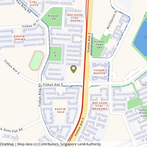 Map showing Yishun Swimming Complex near Yishun MRT (NS13)