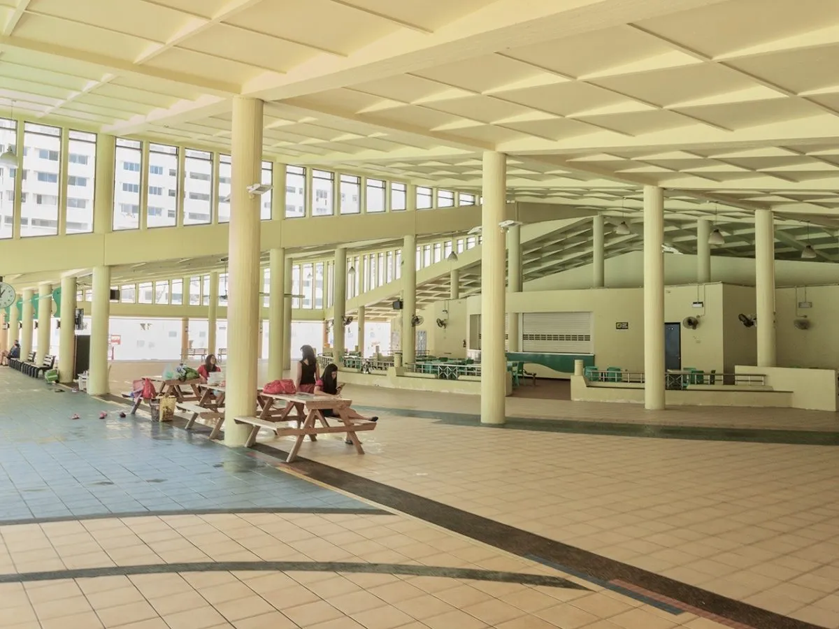 Seating area at Yishun Swimming Complex