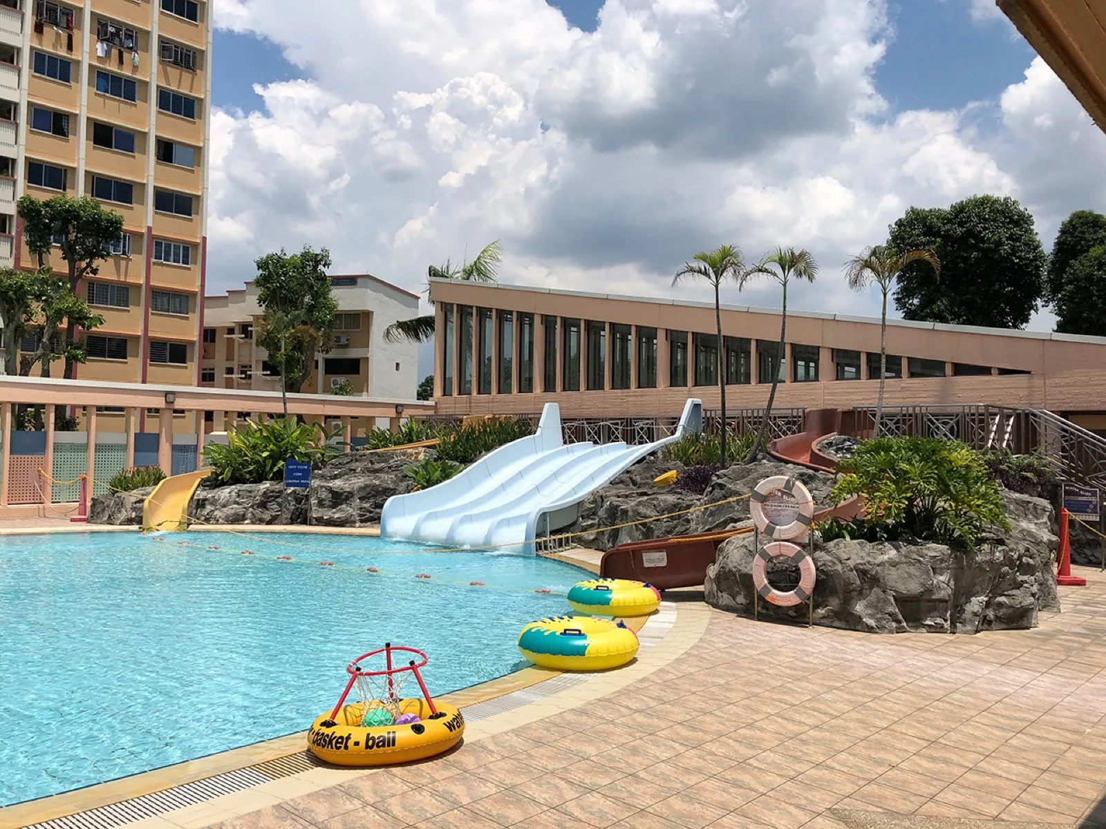 Pool with slide at Yishun Swimming Complex